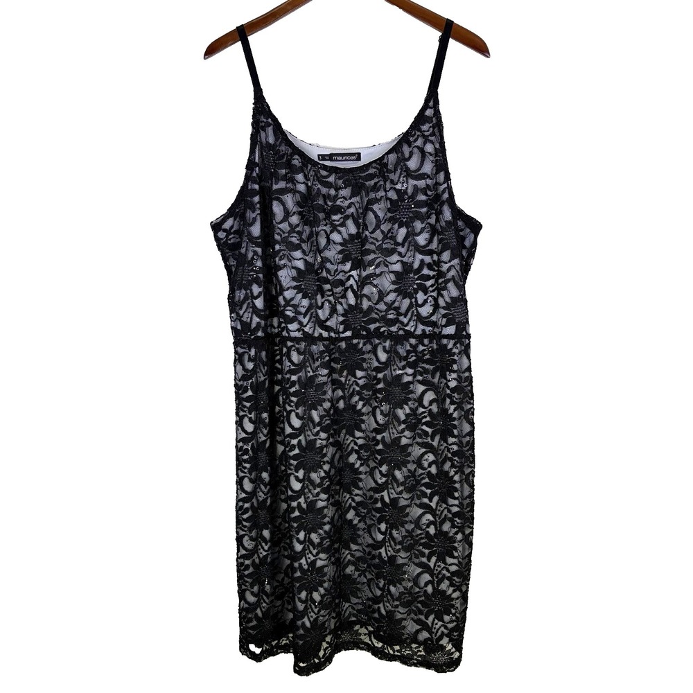 Maurices Lace Dress Size 3XBlack‎ Sequins Lace Whimsigoth Dark Romantic Chic